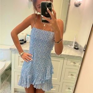 Blue and White Floral Princess Polly Dress